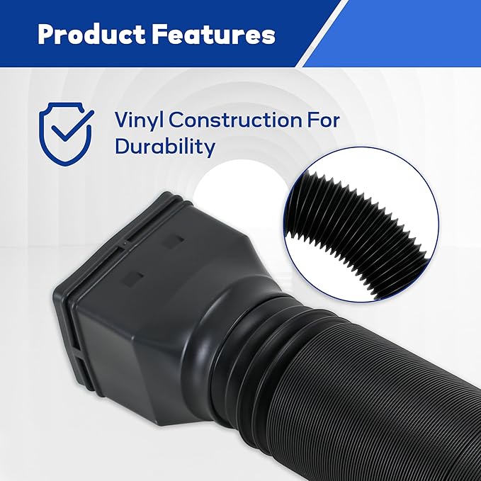 3 Pack black Rain Gutter Downspout Extensions Flexible,Drain Downspout Extender Connector 20"-68.8"，Thickened Down spout Drain Extension for Rainwater Drainage