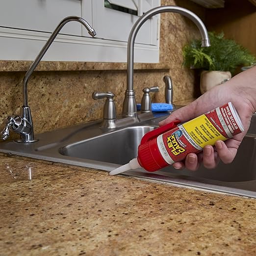 Flex Caulk, Waterproof & Weatherproof Hybrid Polymer Sealant, Strong, Paintable, Indoor, Outdoor, Bath, Shower, Sink, Window, Baseboards, Door, RV, Roof, Wood, Auto & Marine, Clear, 3 oz, 1-Pack