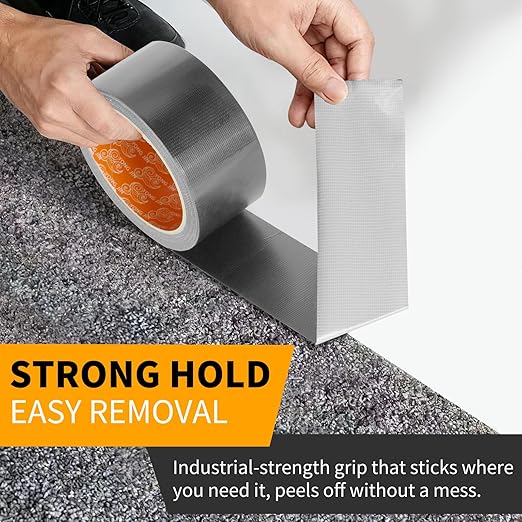 YONGJIN Strong Duct Tape Waterproof - 3 Pack 1.88 Inch x 20 Yards Each All Weather Duct Tape, No Residue, Heat Resistant, Multi-Purpose for Indoor Outdoor Repairs and DIY (Silver)