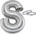 Eastman 8 Foot ArmorFlex Dryer Vent, Flexible Aluminum Duct with Clamps, Semi-Rigid, 69028
