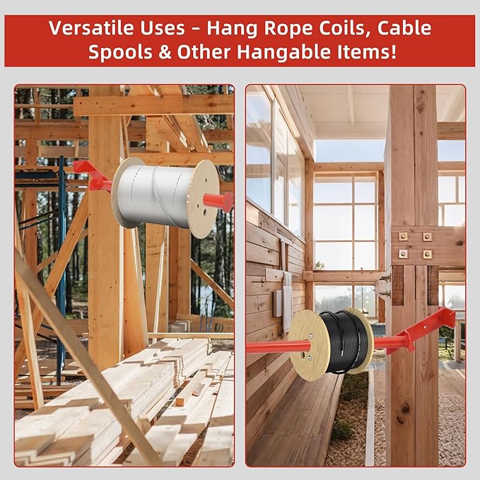 Wire Distribution Pole,Coil Support Post,Cable Hanging Post (2-Pack),Item Hanging Bracket,Supported Cable Dispenser,300-Pound Capacity Load-Bearing Post,with Screw mounting,Two Unit