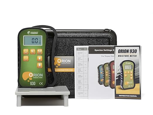 Orion® 930 Pinless Wood Moisture Meter by Wagner Meters I Accurate, Non-Damaging, Dual Depth Lumber Moisture Measurement, On-site Calibration (Standard Calibrator)