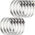 10Pack 3 inch Hose Clamp,Stainless Steel Large Hose Clamps Adjustable from 2-15/16"-3-1/2"/75-90mm,Metal Worm Drive Gear Duct Clamp for Air Ducting,Dryer Vent Hose,Fuel Line,Plumbing,Automotive