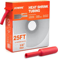 Heat Shrink Tubing 1/4" - Adhesive Lined - 3:1 Ratio - Waterproof Marine Grade Shrink Tube - Wire Shrink Wrap Tubing - Red - 25 Feet