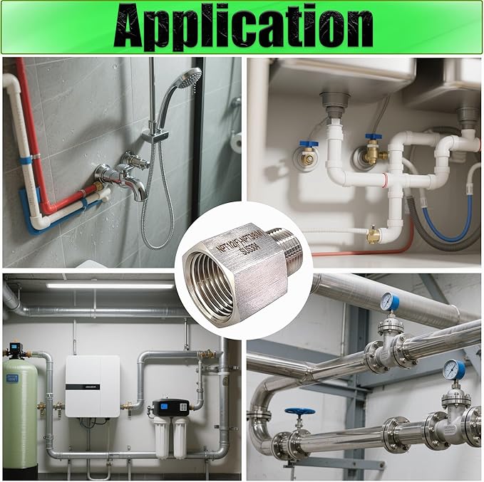 Reducer Adapter Fitting, 1/4" NPT Female x 1/8" NPT Male Reducing Pipe Connector 304 Stainless Steel Reducer Adapters Pipe Fittings (1/4" Female x 1/8" Male)