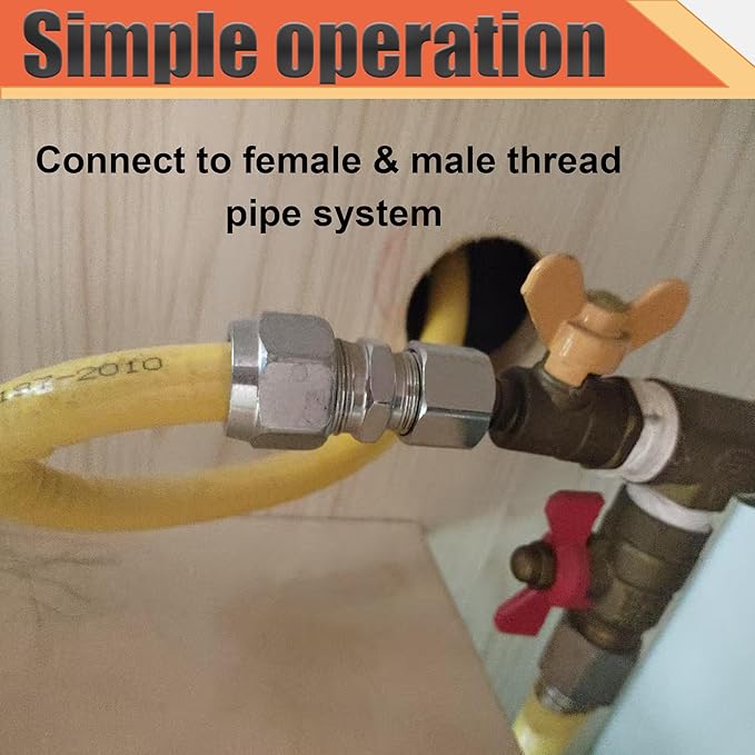1/2” Male x 1/4"Male NPT Threaded Reducing Nipple Pipe Fitting Adapter, Heavy Duty 304 Stainless Steel Hex Nipple Reducer Straight Connector Pipe Adapter (1/2”-1/4”)