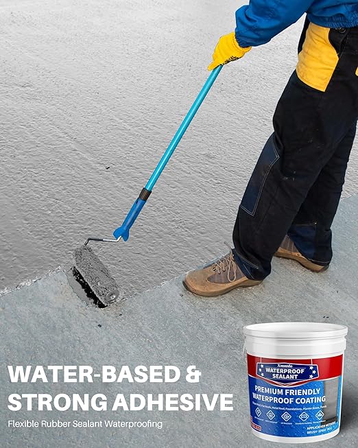 Polyurethane Waterproof Coating 5 Gallon, Light Gray - Multi-Surface Leak Repair Polyurethane Sealant, Rubber Coating for Roof, Gutter, Concrete & Construction
