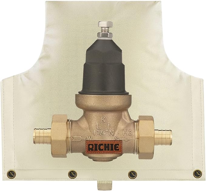 Backflow Preventer Insulated Cover (5°F) for Winter Freeze Protection, 14"W x 13"H Thickened Pressure Reducing Value & Well Pump Cover, Outdoor Waterproof Insulation Pouch for Sprinkler Valve, Beige