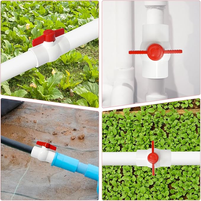 YADIAN 6 Pack PVC Ball Valve 1inch, PVC Water Pipe Valve T Handle Shut-Off Valve 1'' Socket (Slip) for Water Project, Swiming Pool, Sewage Pump, Sprinkler Lines, Outdoor Plumbing & Irrigation System