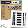 8x8 Inch (Duct Opening) Aluminum 3-Way Air Flow Vent – HVAC Vent Cover for Wall or Ceiling – Quiet HVAC Wall Register with Multi-Shutter Damper – Adjustable Curved Blade - Plastic Seal for Tight Fit