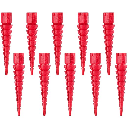 10 Pcs Wood Anchor, Stripped Screw Hole Repair Kit for Wood, Door Hinge Screw Hole Repair Fits Screws Sizes #2 to #16, Red