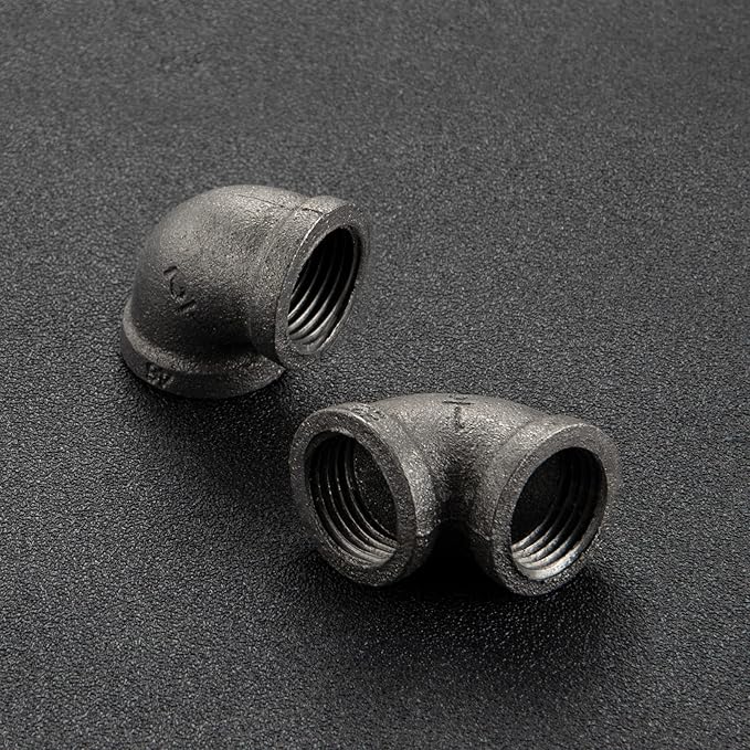 1/2" Pipe Fitting Elbow - Home Expert 20 Pack Industrial Pipe Fittings Iron Pipe Elbow for Steampunk Vintage Shelf Bracket