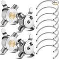 4 Pcs 3/8" Manual Mixing Valve Hot Cold Water Temperature Mixer Thermostatic Mixing Valve for Home and Bathroom Below Deck to Adjust Water Temperature, 8 Braided Faucet Connector Included