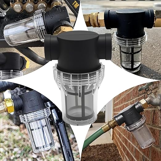 MDEOOSKY 3/4" Female NPT in-Line Strainer, 100-mesh Pre-Piped Filter, Suitable for Garden Hoses, Car Washing, and Small Aquaculture Water Purifiers