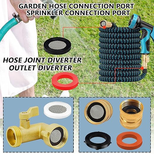 165 PCS Plumbing Hose Rubber Washers Assortment Set with Screen Filter and Silicone Washer Kit,for Shower Head Gasket Garden Hose Washing Machine Inlet Supply Lines Faucet Gaskets Replacement
