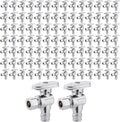 100 PCS EFIELD Stop Valve Pex-a 1/4 Turn Angle 3/8" OD Compression X 1/2" Expansion (F1960), Chrome Plated Brass,(VALVE094-100PCS)