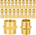 40-PCs HeSun Brass Pipe Fittings Combo, 20-PCs 3/4" NPT Male + 20-PCs 3/4" NPT Female Hex Nipple Adapter