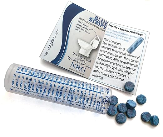 Dye Drop Blue Leak Detection Drip Vial Toilet Tab Strip Test Multi-Use Tracer Silent Leaks (Tablet 10 Pack)