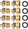 Biswing Garden Hose Repair Connector with Stainless Steel Clamps, 5/8" Barb x 3/4" GHT Thread Aluminum Water Hose Pipe Repair Kit, Female and Male Hose Connectors, 4 Pack