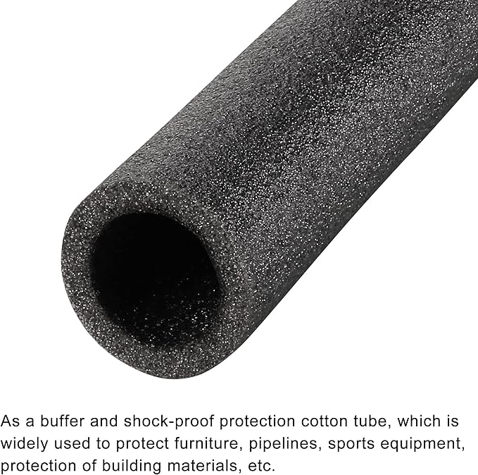 MECCANIXITY Foam Tube Sponge Protective Sleeve Black Seal Sleeve Polyethylene Pipe 20x30mm(0.78x1.2 Inch) for Pipe Insulation, Pack of 2
