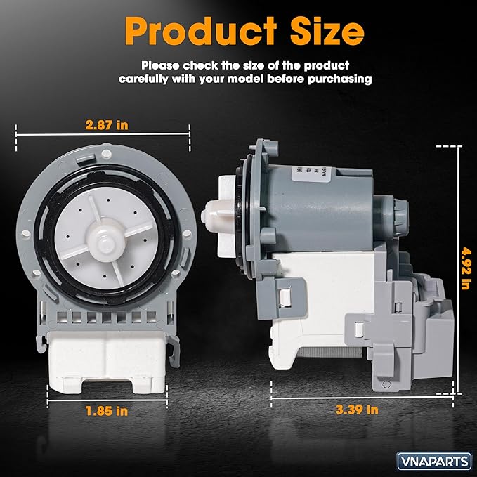 【2025 Upgraded】 Washer Drain Pump Motor For Samsung WF42H5200AP/A2 WF42H5200AW/A2 WF42H5000AW/A2 WF42H5400AF/A2 WF42H5500AF/A2 WF42H5600AP/A2 WV60M9900AV/A5, WA40J3000AW/AA, WA45H7000AW/A2