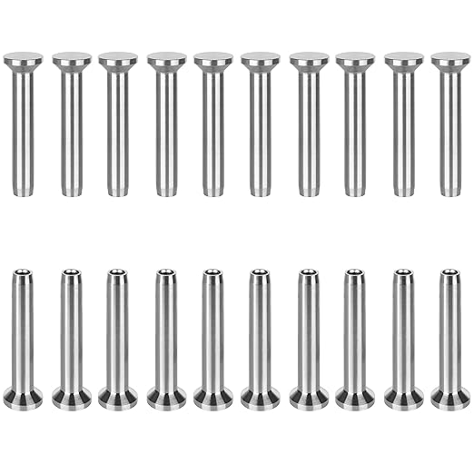 BLIKA 50Pack 3/16" Stainless Steel Stemball Swage Dead Ends for Deck Cable Railing, Invisible Cable Railing Hardware for Wood/Metal Posts, 3/16" Stemball Swage Terminal