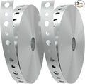 2 Pack Galvanized Metal Pipe Strap 3/4-Inch x 100ft Heavy Duty, 24 Gauge Silver Powder Coated Steel Strapping with 0.19" & 0.25" Holes for Pipe Support Hanging, Plumbing, HVAC, Duct Work, DIY Length