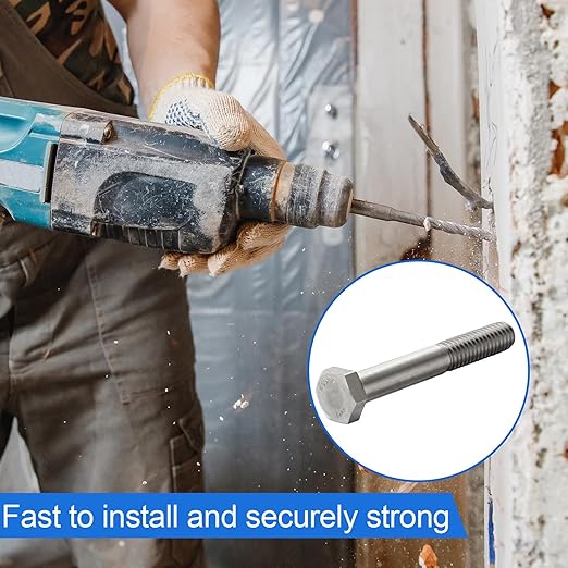 30 Pack 5/16-18 x 2-1/4'' Hex Head Cap Screw Bolt 304 Stainless Steel Half Thread External Hex Drive Screw Bolt Fastener for Wet Outdoor Metal Framing Concrete Reinforcement Trellises