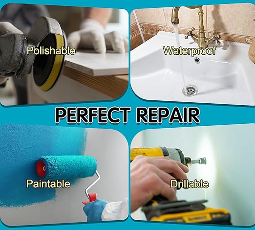 Epoxy Putty, 12oz/340g Fast Repair Plumbers Putty, High Strength AB Epoxy Puttys Fix Leaks, Cracks and Fill Holes, 2 Part Sculpt Clay for Bonding Metal, Wood, Tile, Ceramics (Black)