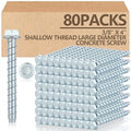 Tandefio 80 Pack 3/8" x 4" Concrete Screw Anchor Galvanized Large Diameter Heavy Duty Plated Concrete Anchors for Masonry Brick Anchoring Block Decking Framing Hex Drive
