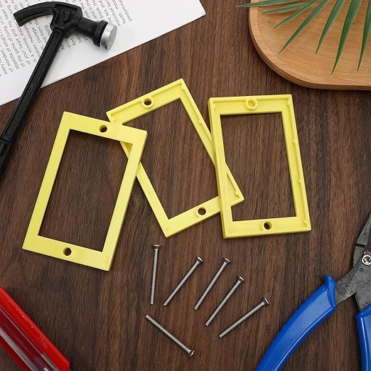 3Pcs 1/4" Electrical Box Extenders Single Gang Outlet Box Extenders for Outlets Receptacle Boxes Extension for Electrical Boxes Outlet Light Switches (Yellow)