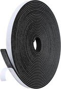 Weather Stripping Door Seal Strip- 1/2 Inch X 1/8 Inch X 26Feet, Strong Adhesive, Lightproof, Soundproof, Weatherproof Foam Tape Insulation for Sliding Door, Front Door Frame, Windows- Black