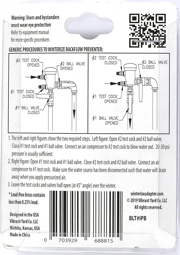 Industrial Style Plug to Female SAE 45-degree Flare Fittings | Adapters to Winterize Blow out Backflow Preventer and Pressure Vacuum Breaker (PVB) for Sprinkler Systems (Solid Lead-Free Brass)
