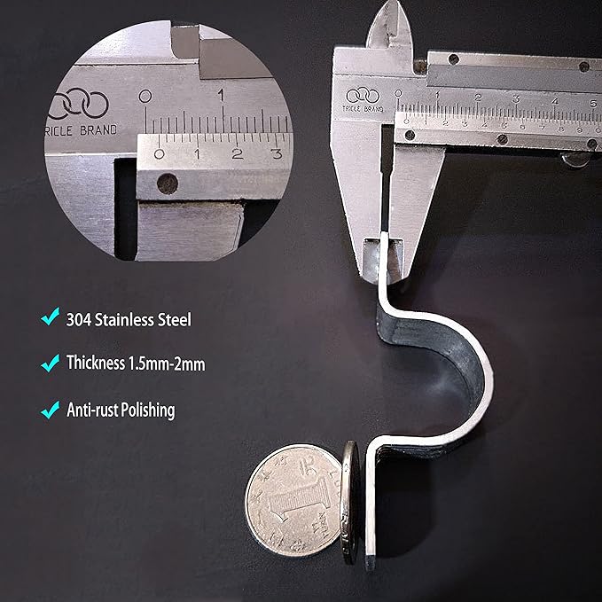 1/3 Inch Pipe Strap 304 Stainless Steel Conduit Strap 1 Hole Heavy Duty Strap Clamp for Tube Pipe or Wire Cord Installation(8mm 10pcs)