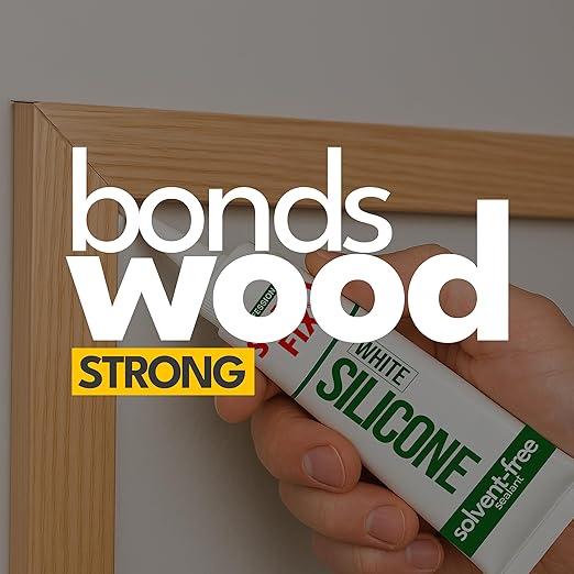 Silicone Caulk - Squeeze Tube Silicone Sealant for Wood, Kitchen, Bathroom, Sink, and Windows - Multi-Purpose & Waterproof (White)
