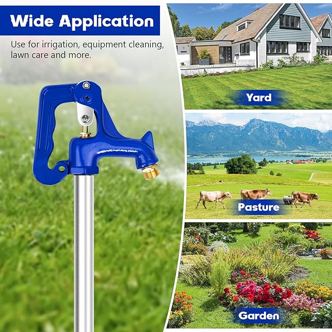 4.25FT Frost Proof Yard Hydrant,Freezeless Frost Free Outdoor Water Hydrant,3/4"Pipe Connection,Total Length 4.25ft,24’’Bury Depth,for Yard, Garden, Pasture Irrigation,Reliable Water Supply
