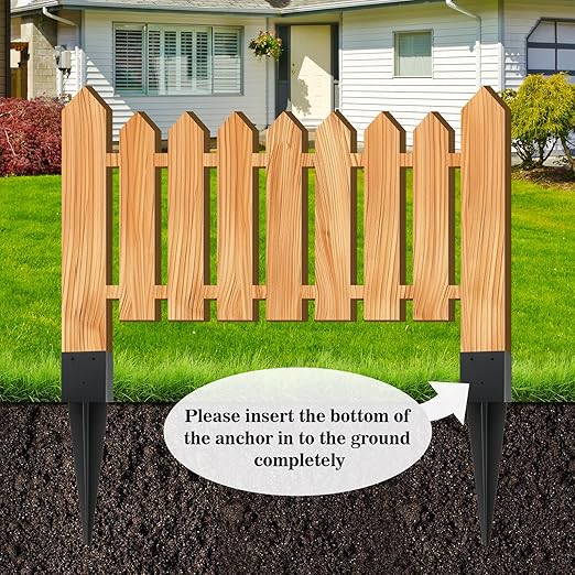 2 Pcs 4"x4" Fence Post Anchor Ground Spike,(Internal 3.6"x3.6"),Metal Post Stake Ground 16" with Black Powder-Coated,Fence Stakes Post Base for Deck,Fence,Porch,Railing,Mailbox.