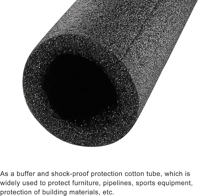 MECCANIXITY Foam Tube Sponge Protective Sleeve Heat Preservation Black Sleeve Polyethylene Pipe 30mm(1.2 Inch) ID for Pipe Insulation, Pack of 2