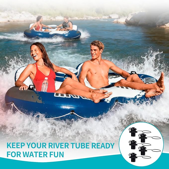 5PCS Replacement Plug Compatible with Intex River Run Tube, Inflatable Boat Air Valve, Durable Boston Valve Cap, One-Way Inflation Replacement Screw, for Inflatable Raft Boat Kayak