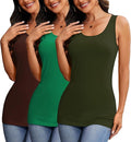 H HIAMIGOS Womens 3 Packs Long Tank Tops Stretchy Cotton Sleeveless Camisole Undershirts Layering Workout Yoga Camis