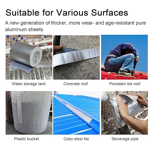 BOMEI PACK Butyl Tape, Waterproof 8" W X 16.4'L, Multi-Use Leak Repair for Boat and Pipe Sealing, HVAC Ducts, Roof Crack, RV, Awning, Window Sealing, Upgraded Leak Proof Butyl, 1Pack