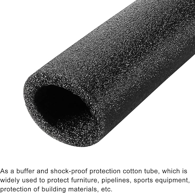 MECCANIXITY Foam Tube Sponge Protective Sleeve Black Seal Sleeve Polyethylene Pipe 40x60mm(1.57x2.36 Inch) for Pipe Insulation, Pack of 2