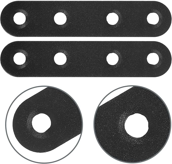 Didiseaon 12Pcs Black Stainless Steel Straight Flat Bracket Metal Shelf Support Brackets Corner Brace Joining Plate for Wood Shelf Cabinet Repair and Reinforcement