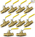 Propress Brass Ball Valve - Press Shut Off Ball Valve with EPDM O-ring Fit Both End - Premium Water Stop Shut Off Tool with Connections (Pack of 10, 1 inch)