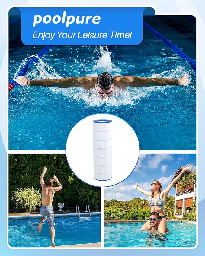 POOLPURE PAP200 Pool Filter Replaces Pentair Clean and Clear 200, CC200, Unicel C-9419, Ultral-C5, PP-C5, Filbur FC-0688, R173217, 59054400, Aladdin 29902, Baleen AK-8005, 200 sq.ft Cartridge, 1 Pack
