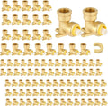 100-Pack Niikappu Push fit Drop Ear Elbow, 1/2 Inch x 1/2 Inch Female NPT Drop-ear Elbow Brass Push Fittings for PEX, Copper, CPVC, PE-RT Pipes, with Disconnect Clip