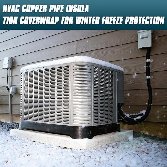 4 Pack HVAC Copper Pipe Insulation Cover, 600D Oxford, 72x10.2 in , AC Pipe Insulation Outdoor Wrap,Flexible Copper Line Insulation Sleeve for Central Air Conditioning Mini Splits，