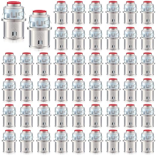 50 Pack Metal-Clad Cable Connectors, 3/8" Snap in Connectors Zinc Electrical Conduit Cable Connector for Steel and Aluminum Cables, Knockout Size 1/2'' Steel Construction