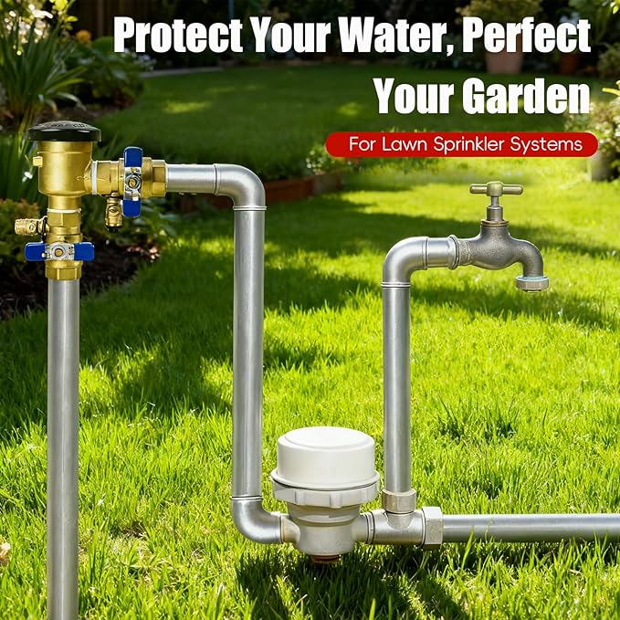 UPGRADED 1" 720A Pressure Vacuum Breaker Assembly, 400PSI Heavy-Duty Brass Backflow Preventer Valve for Irrigation Systems, Lawn Sprinklers & Outdoor Water Lines, Prevent Backflow