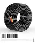 NAOEVO 14 Gauge Wire 3 Conductor Electrical Wire, 14 AWG Stranded PVC Cord, 12V Low Voltage/Tinned Copper/Flexible Cable for Automotive Wiring, Lamp Cord, Marine Cable (30FT)